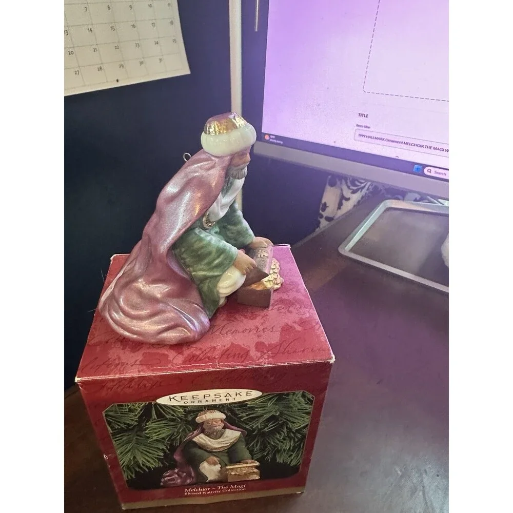 1999 HALLMARK Ornament MELCHOIR THE MAGI Wiseman Blessed Nativity Collection Vtg